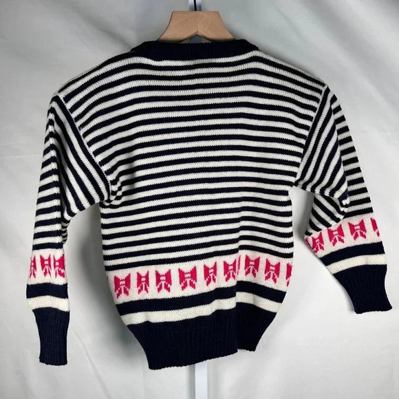 2/$30 Pitlochry of Scotland 30ins/76cms Kids Sweater Bow Stripes Preppy Wool - Picture 2 of 12